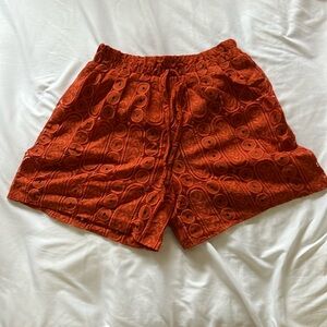 Orange Lace Shorts